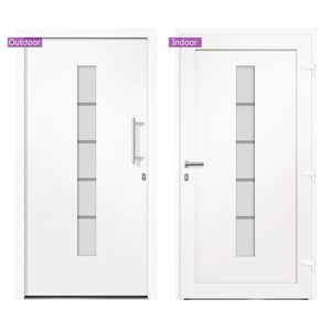 vidaXL Front Door Aluminum and PVC White 100x200 cm
