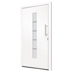 vidaXL Front Door Aluminum and PVC White 100x210 cm