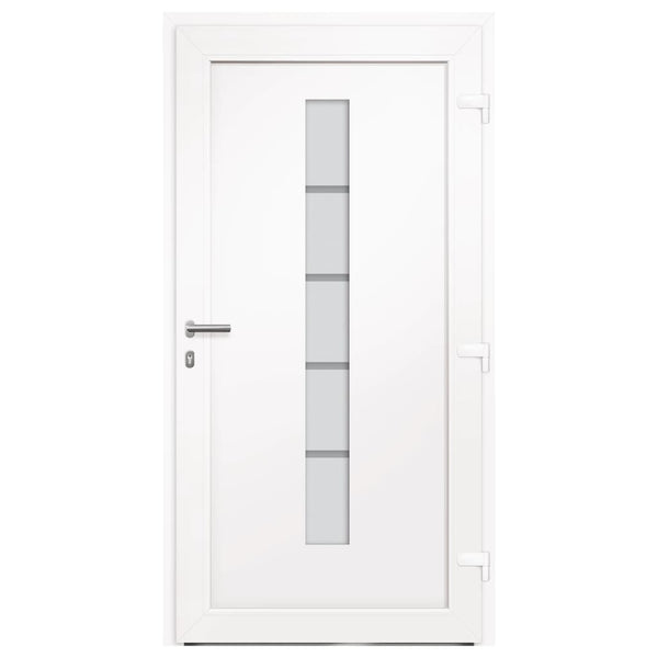 vidaXL Front Door Aluminum and PVC White 100x210 cm