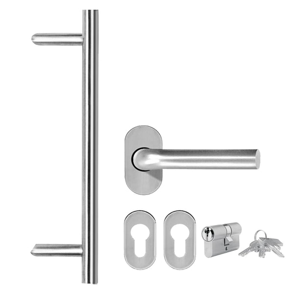 vidaXL Front Door Aluminum and PVC White 100x210 cm