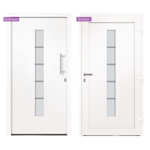 vidaXL Front Door Aluminum and PVC White 100x210 cm