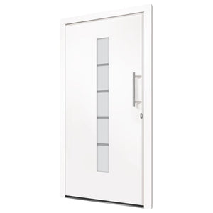 vidaXL Front Door Aluminum and PVC White 110x210 cm