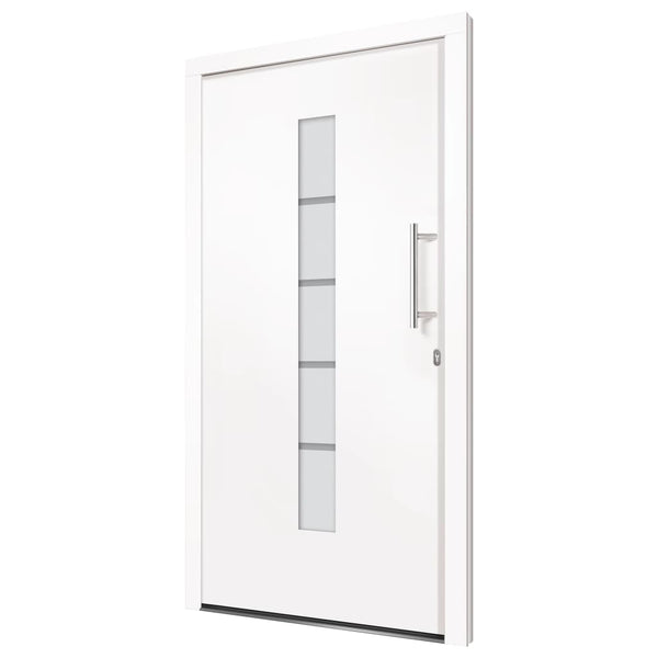 vidaXL Front Door Aluminum and PVC White 110x210 cm