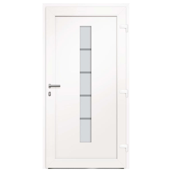 vidaXL Front Door Aluminum and PVC White 110x210 cm