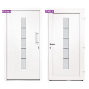 vidaXL Front Door Aluminum and PVC White 110x210 cm