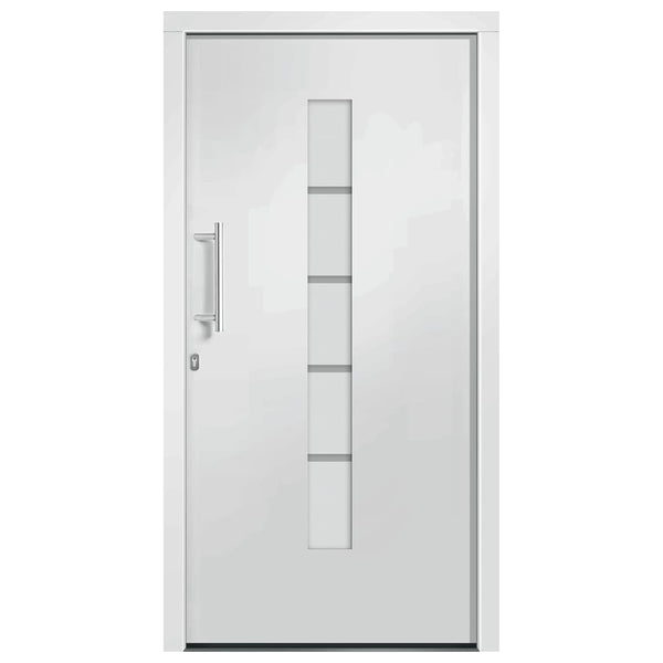 vidaXL Front Door Aluminum and PVC White 100x200 cm