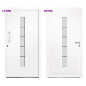vidaXL Front Door Aluminum and PVC White 100x200 cm