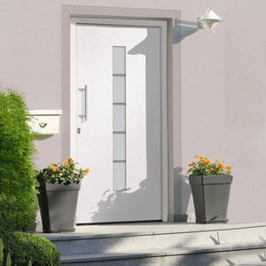 vidaXL Front Door Aluminum and PVC White 100x200 cm