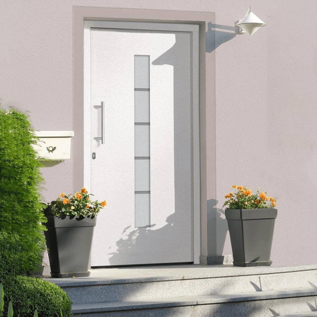 vidaXL Front Door Aluminum and PVC White 100x200 cm
