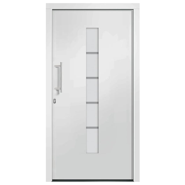 vidaXL Front Door Aluminum and PVC White 100x210 cm