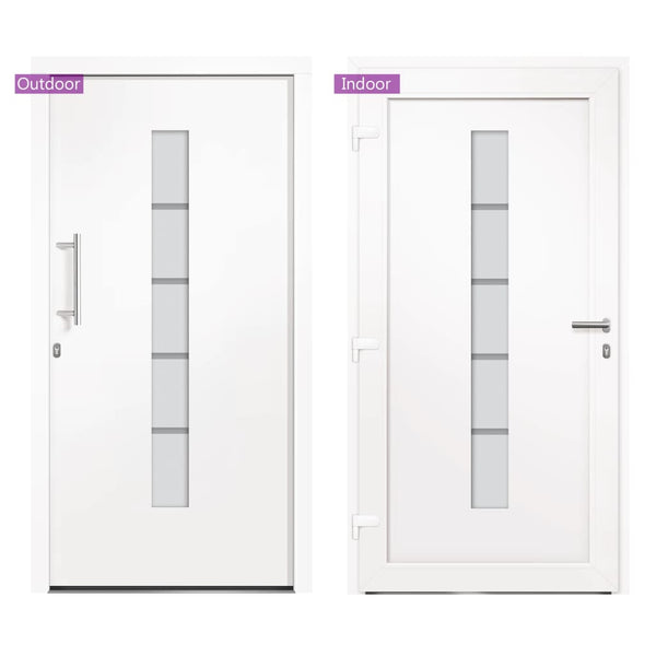 vidaXL Front Door Aluminum and PVC White 100x210 cm