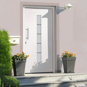 vidaXL Front Door Aluminum and PVC White 100x210 cm