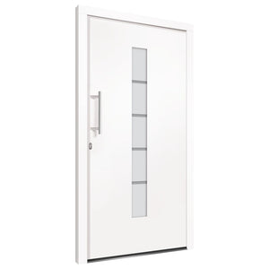 vidaXL Front Door Aluminum and PVC White 110x210 cm