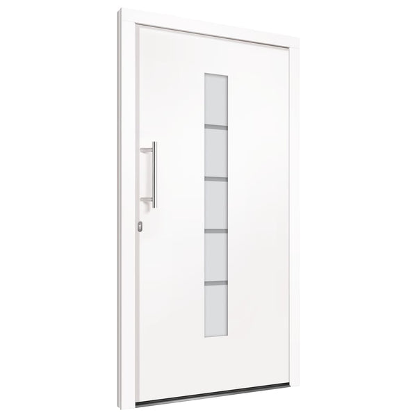 vidaXL Front Door Aluminum and PVC White 110x210 cm