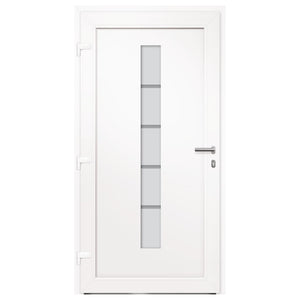 vidaXL Front Door Aluminum and PVC White 110x210 cm
