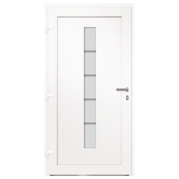vidaXL Front Door Aluminum and PVC White 110x210 cm