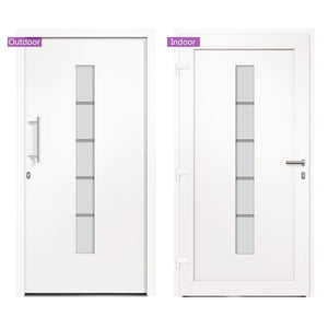 vidaXL Front Door Aluminum and PVC White 110x210 cm