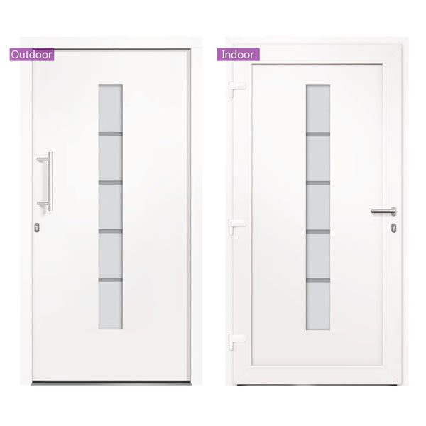 vidaXL Front Door Aluminum and PVC White 110x210 cm