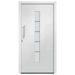 vidaXL Front Door Aluminum and PVC White 110x210 cm