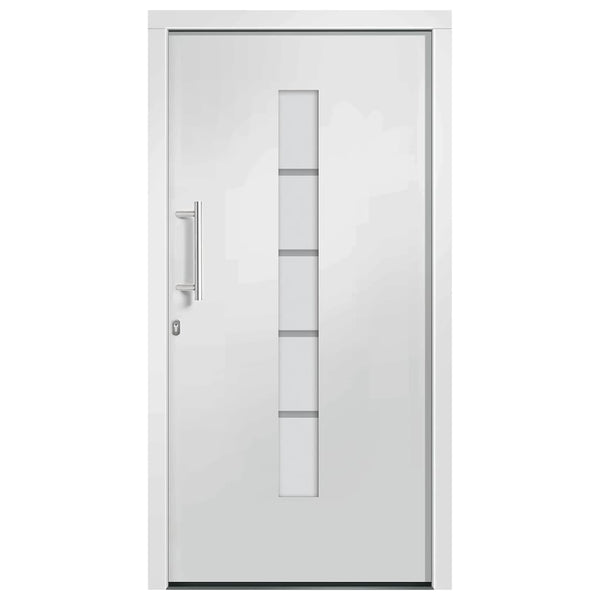 vidaXL Front Door Aluminum and PVC White 110x210 cm