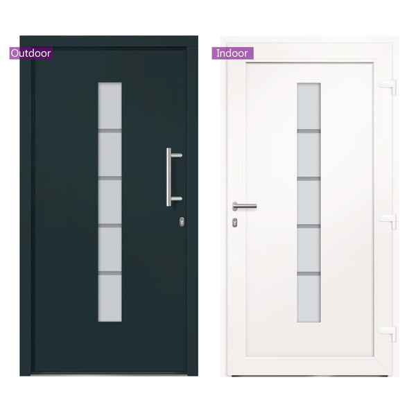vidaXL Front Door Aluminum and PVC Anthracite 100x200 cm