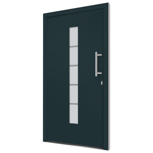 vidaXL Front Door Aluminum and PVC Anthracite 100x210 cm