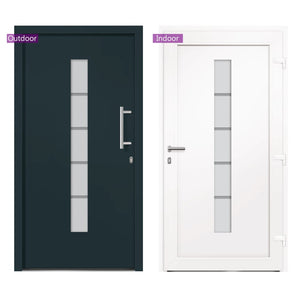vidaXL Front Door Aluminum and PVC Anthracite 100x210 cm