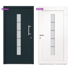 vidaXL Front Door Aluminum and PVC Anthracite 110x210 cm