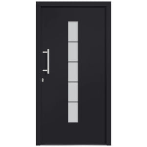 vidaXL Front Door Aluminum and PVC Anthracite 100x200 cm