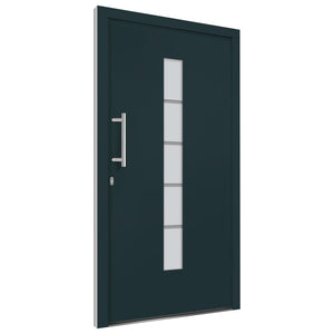 vidaXL Front Door Aluminum and PVC Anthracite 100x210 cm