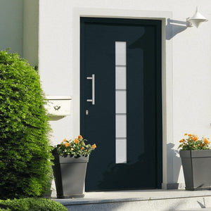 vidaXL Front Door Aluminum and PVC Anthracite 100x210 cm