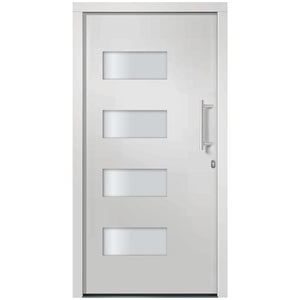 vidaXL Front Door Aluminum and PVC White 100x210 cm