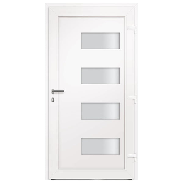 vidaXL Front Door Aluminum and PVC White 100x210 cm