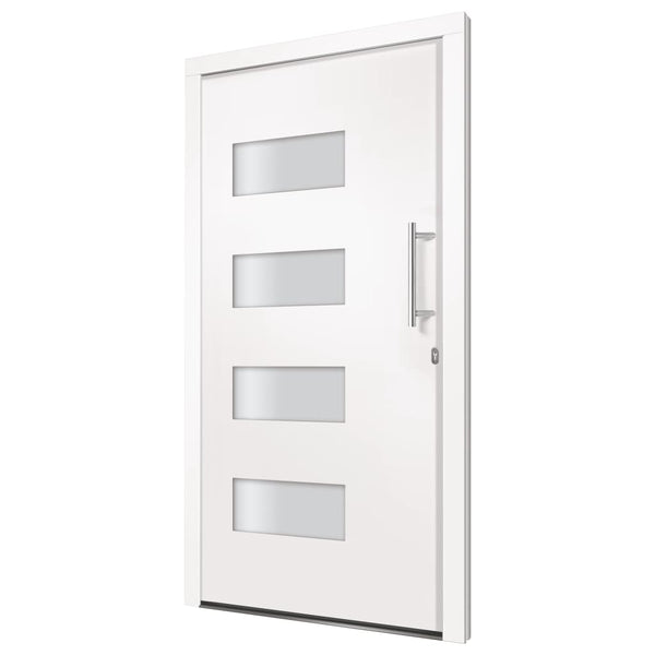 vidaXL Front Door Aluminum and PVC White 100x210 cm