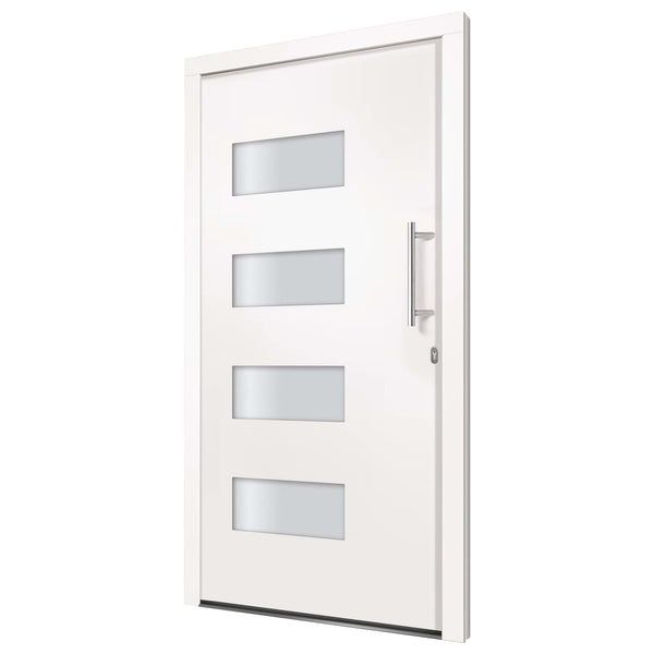 vidaXL Front Door Aluminum and PVC White 110x210 cm