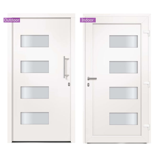 vidaXL Front Door Aluminum and PVC White 110x210 cm