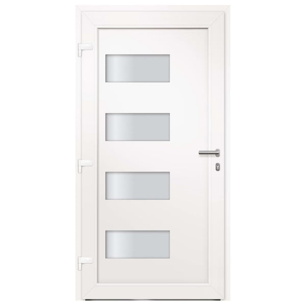 vidaXL Front Door Aluminum and PVC White 100x200 cm