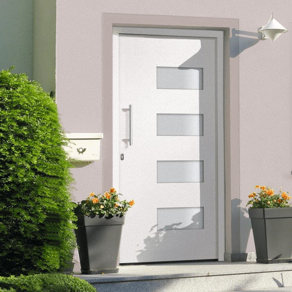 vidaXL Front Door Aluminum and PVC White 100x200 cm