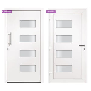 vidaXL Front Door Aluminum and PVC White 100x210 cm