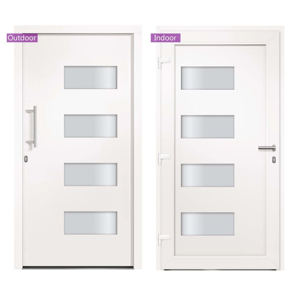 vidaXL Front Door Aluminum and PVC White 110x210 cm