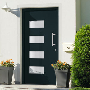 vidaXL Front Door Aluminum and PVC Anthracite 100x200 cm
