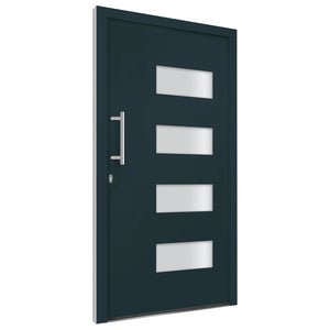 vidaXL Front Door Aluminum and PVC Anthracite 100x200 cm