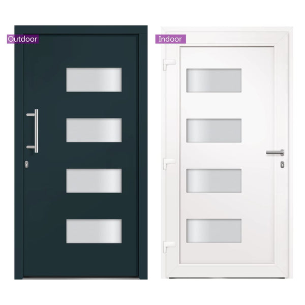 vidaXL Front Door Aluminum and PVC Anthracite 100x200 cm