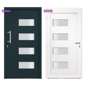 vidaXL Front Door Aluminum and PVC Anthracite 100x210 cm