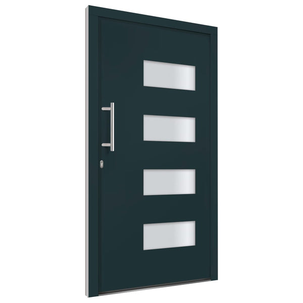 vidaXL Front Door Aluminum and PVC Anthracite 110x210 cm