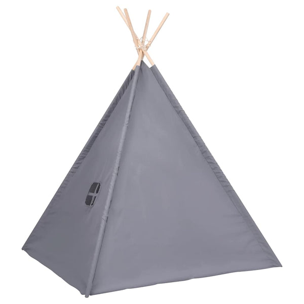 Kinder Tipi Zelt Grau Pfirsichhaut 120x120x150 cm