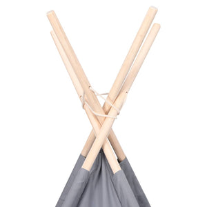 Kinder Tipi Zelt Grau Pfirsichhaut 120x120x150 cm