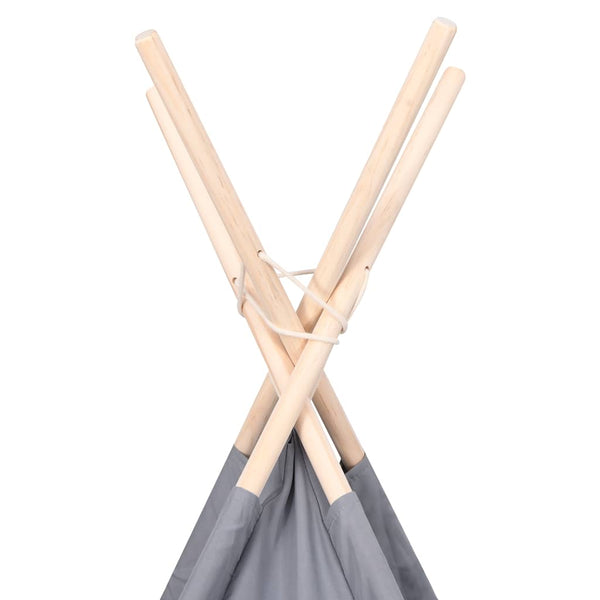 Kinder Tipi Zelt Grau Pfirsichhaut 120x120x150 cm