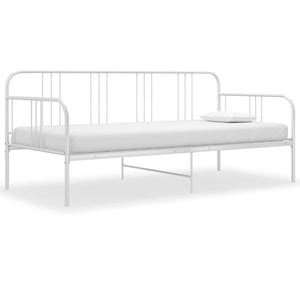 vidaXL Sofa Bed Frame White Metal 90x200 cm