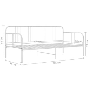 vidaXL Sofa Bed Frame White Metal 90x200 cm